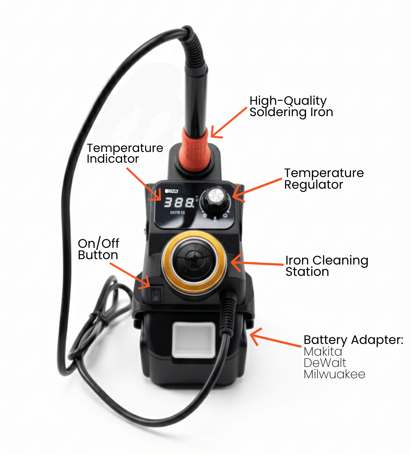Grizly® Portable Battery Soldering Station